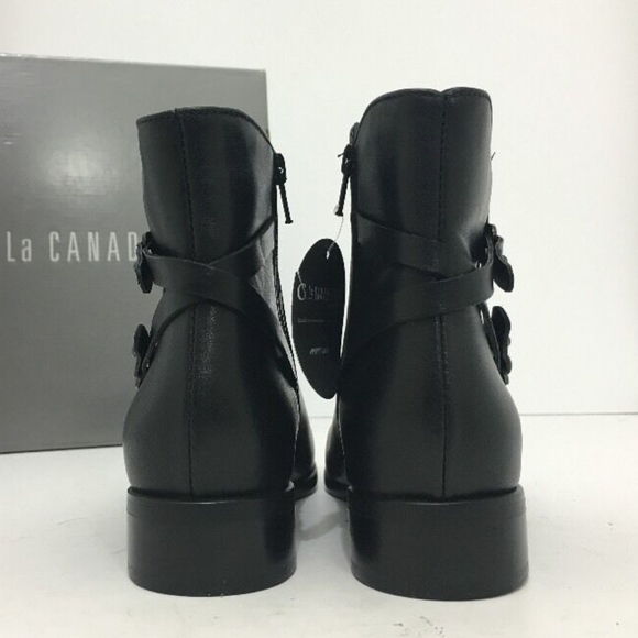 La Canadienne Waterproof Black Leather Ankle Boots - Picture 4 of 8